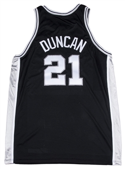 2001-02 Tim Duncan Game Used San Antonio Spurs Road Jersey 